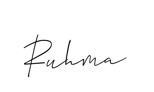 if you are searching for the best signature style for your name Ruhma. so please give up your signature search. here we have designed multiple signature styles  using Allison_Script. Ruhma signature style 2 images and pictures png