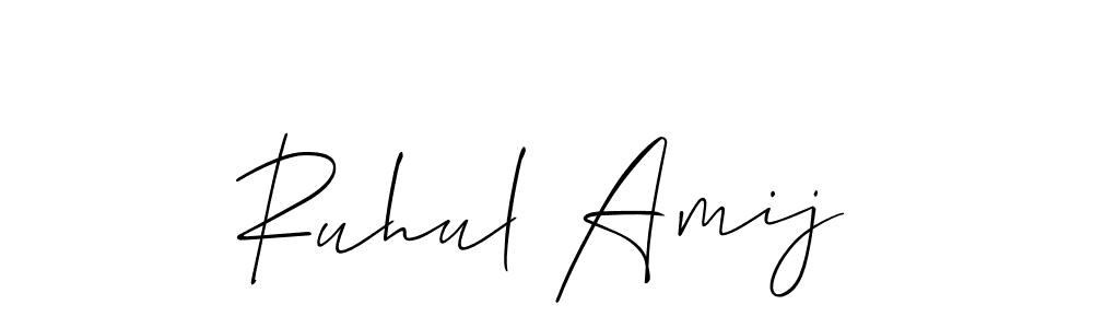 Create a beautiful signature design for name Ruhul Amij. With this signature (Allison_Script) fonts, you can make a handwritten signature for free. Ruhul Amij signature style 2 images and pictures png