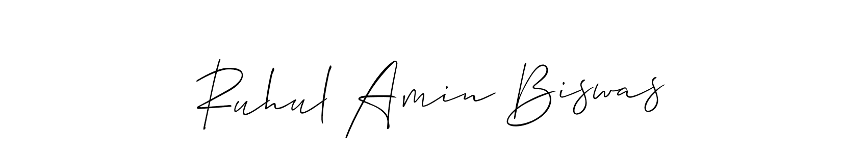 How to make Ruhul Amin Biswas name signature. Use Allison_Script style for creating short signs online. This is the latest handwritten sign. Ruhul Amin Biswas signature style 2 images and pictures png