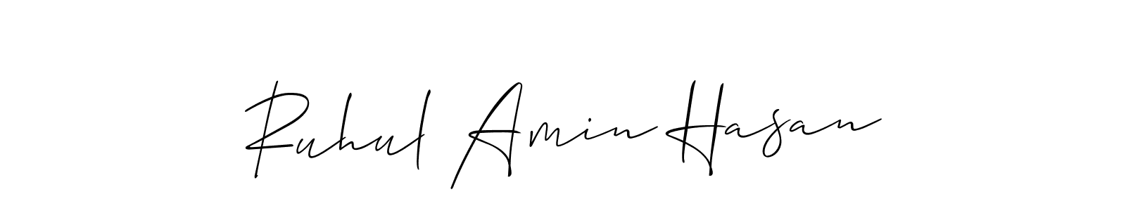 This is the best signature style for the Ruhul Amin Hasan name. Also you like these signature font (Allison_Script). Mix name signature. Ruhul Amin Hasan signature style 2 images and pictures png