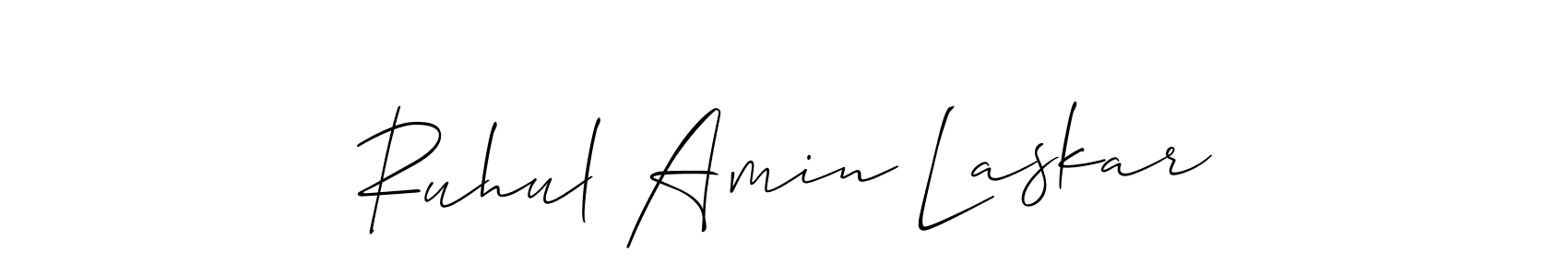 How to make Ruhul Amin Laskar signature? Allison_Script is a professional autograph style. Create handwritten signature for Ruhul Amin Laskar name. Ruhul Amin Laskar signature style 2 images and pictures png