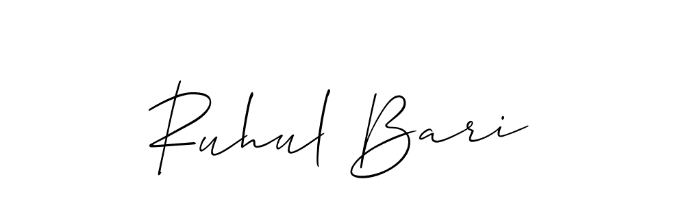 This is the best signature style for the Ruhul Bari name. Also you like these signature font (Allison_Script). Mix name signature. Ruhul Bari signature style 2 images and pictures png