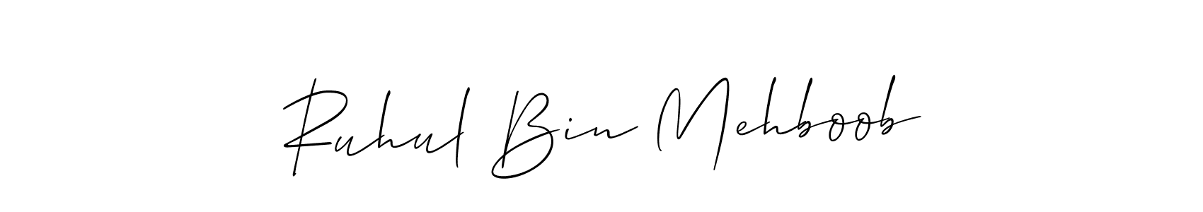 Create a beautiful signature design for name Ruhul Bin Mehboob. With this signature (Allison_Script) fonts, you can make a handwritten signature for free. Ruhul Bin Mehboob signature style 2 images and pictures png
