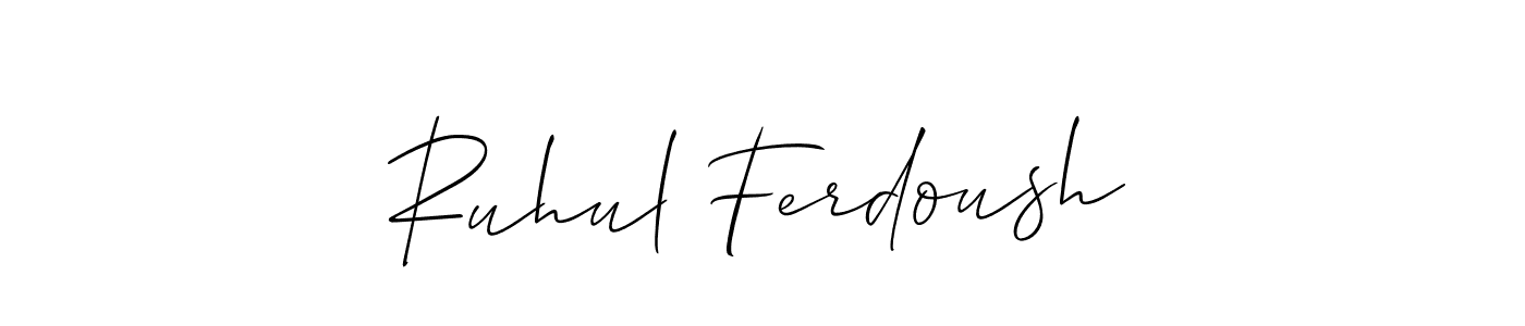 How to make Ruhul Ferdoush name signature. Use Allison_Script style for creating short signs online. This is the latest handwritten sign. Ruhul Ferdoush signature style 2 images and pictures png