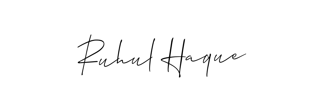 You should practise on your own different ways (Allison_Script) to write your name (Ruhul Haque) in signature. don't let someone else do it for you. Ruhul Haque signature style 2 images and pictures png