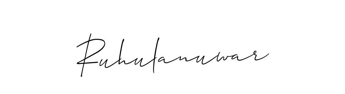 Similarly Allison_Script is the best handwritten signature design. Signature creator online .You can use it as an online autograph creator for name Ruhulanuwar. Ruhulanuwar signature style 2 images and pictures png