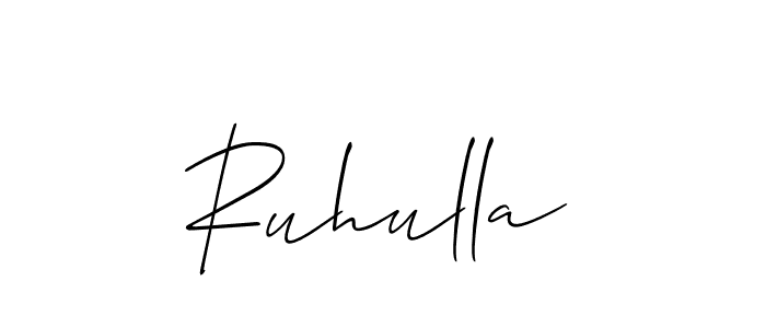 How to make Ruhulla name signature. Use Allison_Script style for creating short signs online. This is the latest handwritten sign. Ruhulla signature style 2 images and pictures png