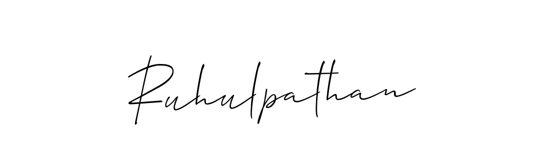 Use a signature maker to create a handwritten signature online. With this signature software, you can design (Allison_Script) your own signature for name Ruhulpathan. Ruhulpathan signature style 2 images and pictures png