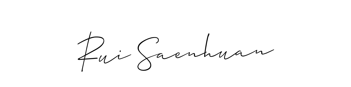 if you are searching for the best signature style for your name Rui Saenhuan. so please give up your signature search. here we have designed multiple signature styles  using Allison_Script. Rui Saenhuan signature style 2 images and pictures png