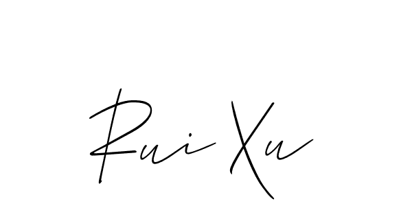 Make a beautiful signature design for name Rui Xu. With this signature (Allison_Script) style, you can create a handwritten signature for free. Rui Xu signature style 2 images and pictures png