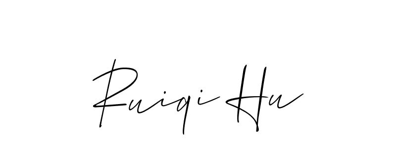 Also we have Ruiqi Hu name is the best signature style. Create professional handwritten signature collection using Allison_Script autograph style. Ruiqi Hu signature style 2 images and pictures png