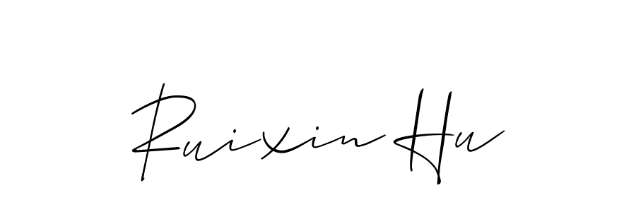 You should practise on your own different ways (Allison_Script) to write your name (Ruixin Hu) in signature. don't let someone else do it for you. Ruixin Hu signature style 2 images and pictures png