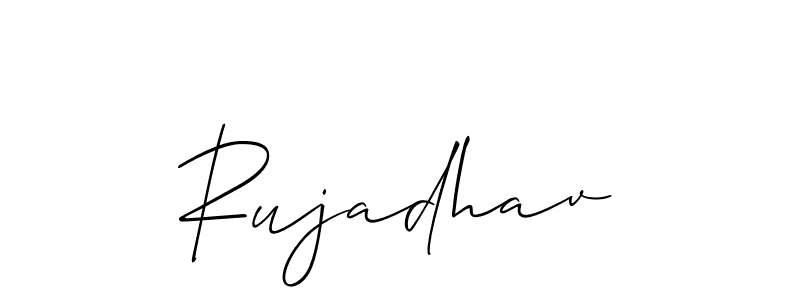 Allison_Script is a professional signature style that is perfect for those who want to add a touch of class to their signature. It is also a great choice for those who want to make their signature more unique. Get Rujadhav name to fancy signature for free. Rujadhav signature style 2 images and pictures png