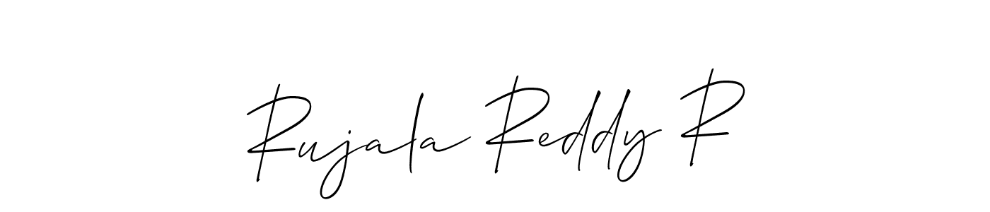 Also we have Rujala Reddy R name is the best signature style. Create professional handwritten signature collection using Allison_Script autograph style. Rujala Reddy R signature style 2 images and pictures png