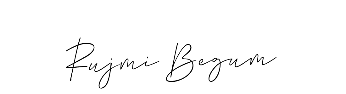 The best way (Allison_Script) to make a short signature is to pick only two or three words in your name. The name Rujmi Begum include a total of six letters. For converting this name. Rujmi Begum signature style 2 images and pictures png