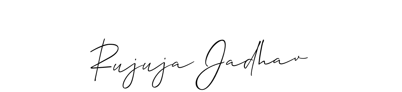 Create a beautiful signature design for name Rujuja Jadhav. With this signature (Allison_Script) fonts, you can make a handwritten signature for free. Rujuja Jadhav signature style 2 images and pictures png