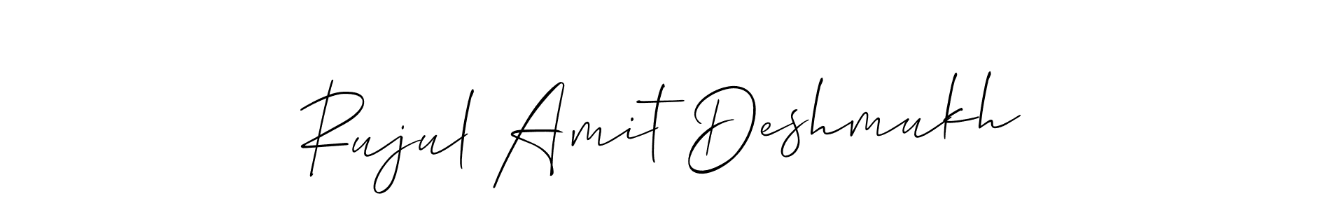 It looks lik you need a new signature style for name Rujul Amit Deshmukh. Design unique handwritten (Allison_Script) signature with our free signature maker in just a few clicks. Rujul Amit Deshmukh signature style 2 images and pictures png