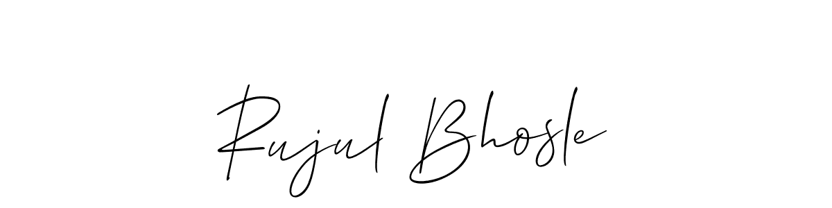 if you are searching for the best signature style for your name Rujul Bhosle. so please give up your signature search. here we have designed multiple signature styles  using Allison_Script. Rujul Bhosle signature style 2 images and pictures png