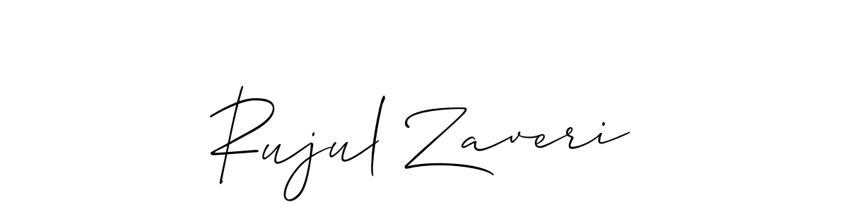 Make a beautiful signature design for name Rujul Zaveri. With this signature (Allison_Script) style, you can create a handwritten signature for free. Rujul Zaveri signature style 2 images and pictures png