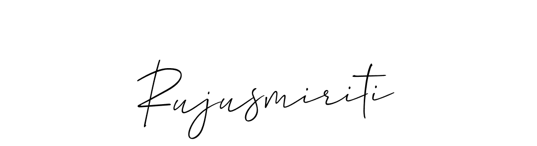You should practise on your own different ways (Allison_Script) to write your name (Rujusmiriti) in signature. don't let someone else do it for you. Rujusmiriti signature style 2 images and pictures png
