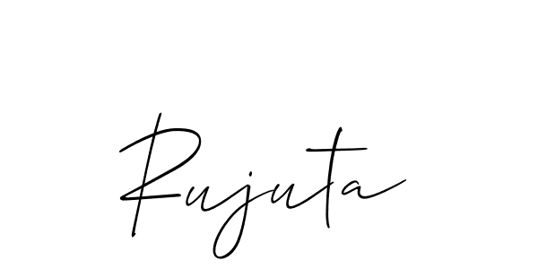 Also we have Rujuta name is the best signature style. Create professional handwritten signature collection using Allison_Script autograph style. Rujuta signature style 2 images and pictures png