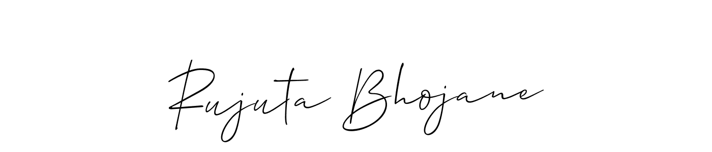How to make Rujuta Bhojane name signature. Use Allison_Script style for creating short signs online. This is the latest handwritten sign. Rujuta Bhojane signature style 2 images and pictures png