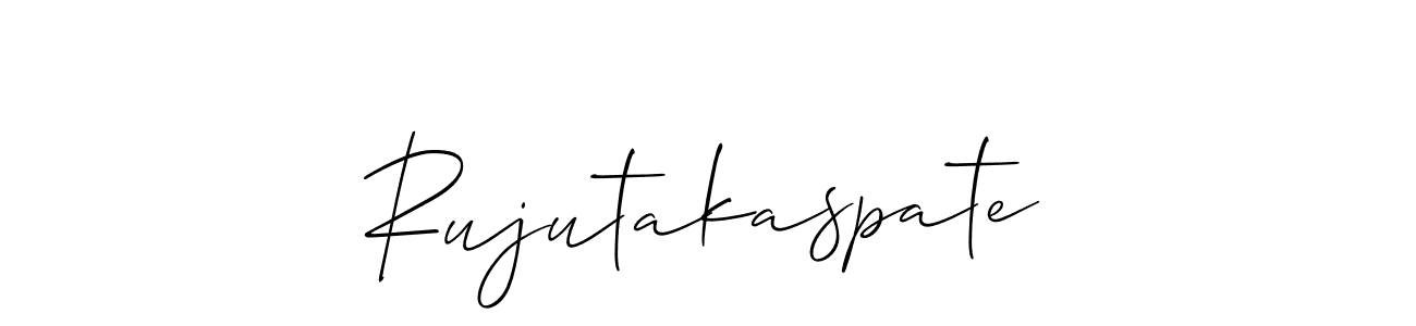 Make a short Rujutakaspate signature style. Manage your documents anywhere anytime using Allison_Script. Create and add eSignatures, submit forms, share and send files easily. Rujutakaspate signature style 2 images and pictures png