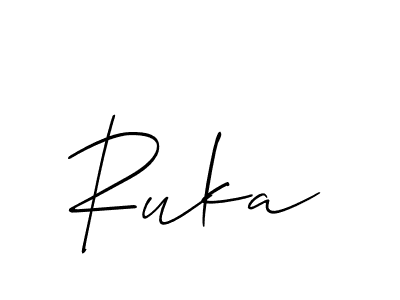 Design your own signature with our free online signature maker. With this signature software, you can create a handwritten (Allison_Script) signature for name Ruka. Ruka signature style 2 images and pictures png