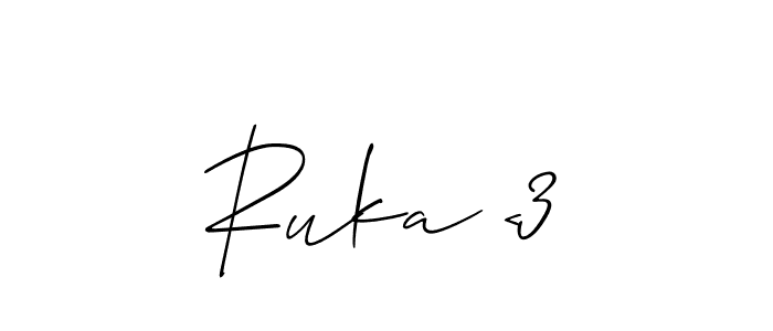 Make a short Ruka <3 signature style. Manage your documents anywhere anytime using Allison_Script. Create and add eSignatures, submit forms, share and send files easily. Ruka <3 signature style 2 images and pictures png