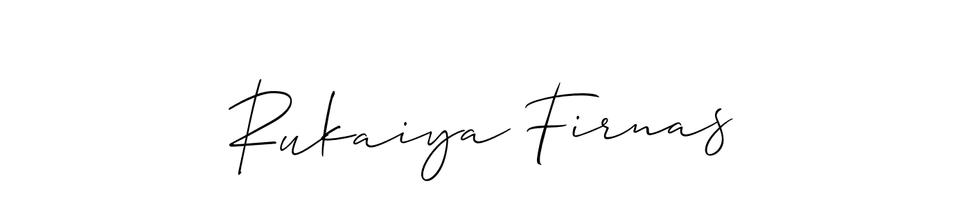 Check out images of Autograph of Rukaiya Firnas name. Actor Rukaiya Firnas Signature Style. Allison_Script is a professional sign style online. Rukaiya Firnas signature style 2 images and pictures png