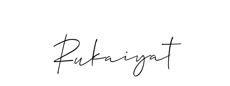 It looks lik you need a new signature style for name Rukaiyat. Design unique handwritten (Allison_Script) signature with our free signature maker in just a few clicks. Rukaiyat signature style 2 images and pictures png