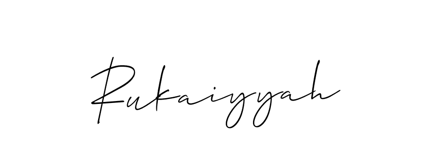 How to make Rukaiyyah name signature. Use Allison_Script style for creating short signs online. This is the latest handwritten sign. Rukaiyyah signature style 2 images and pictures png