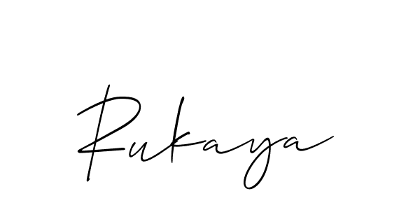 How to make Rukaya signature? Allison_Script is a professional autograph style. Create handwritten signature for Rukaya name. Rukaya signature style 2 images and pictures png