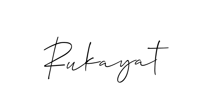 Also we have Rukayat name is the best signature style. Create professional handwritten signature collection using Allison_Script autograph style. Rukayat signature style 2 images and pictures png