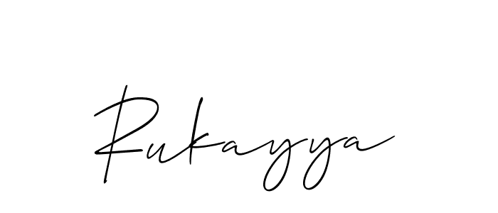 Also we have Rukayya name is the best signature style. Create professional handwritten signature collection using Allison_Script autograph style. Rukayya signature style 2 images and pictures png