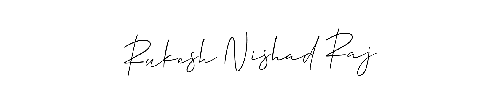 It looks lik you need a new signature style for name Rukesh Nishad Raj. Design unique handwritten (Allison_Script) signature with our free signature maker in just a few clicks. Rukesh Nishad Raj signature style 2 images and pictures png