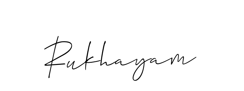 Also we have Rukhayam name is the best signature style. Create professional handwritten signature collection using Allison_Script autograph style. Rukhayam signature style 2 images and pictures png