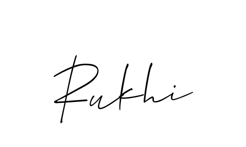 Design your own signature with our free online signature maker. With this signature software, you can create a handwritten (Allison_Script) signature for name Rukhi. Rukhi signature style 2 images and pictures png