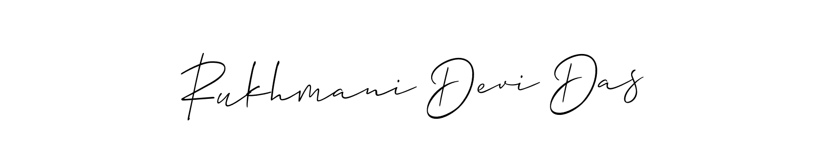 How to make Rukhmani Devi Das name signature. Use Allison_Script style for creating short signs online. This is the latest handwritten sign. Rukhmani Devi Das signature style 2 images and pictures png