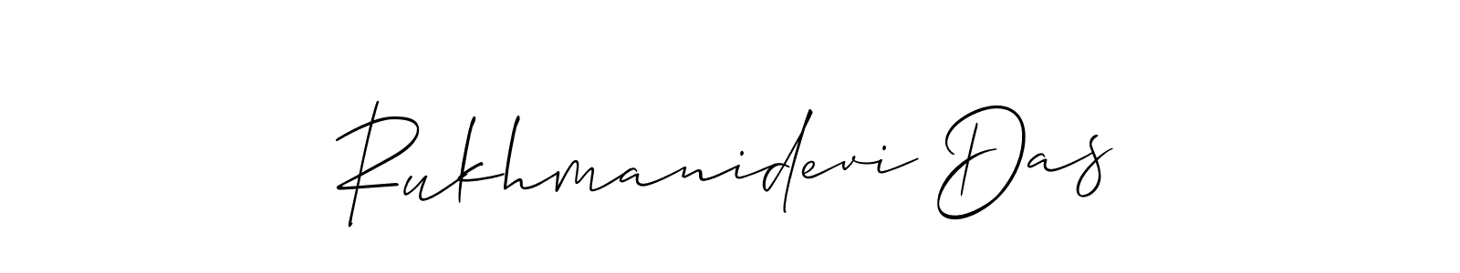 Make a short Rukhmanidevi Das signature style. Manage your documents anywhere anytime using Allison_Script. Create and add eSignatures, submit forms, share and send files easily. Rukhmanidevi Das signature style 2 images and pictures png