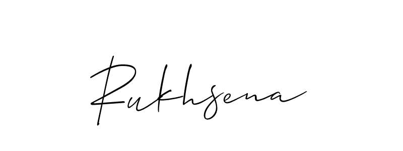 It looks lik you need a new signature style for name Rukhsena. Design unique handwritten (Allison_Script) signature with our free signature maker in just a few clicks. Rukhsena signature style 2 images and pictures png
