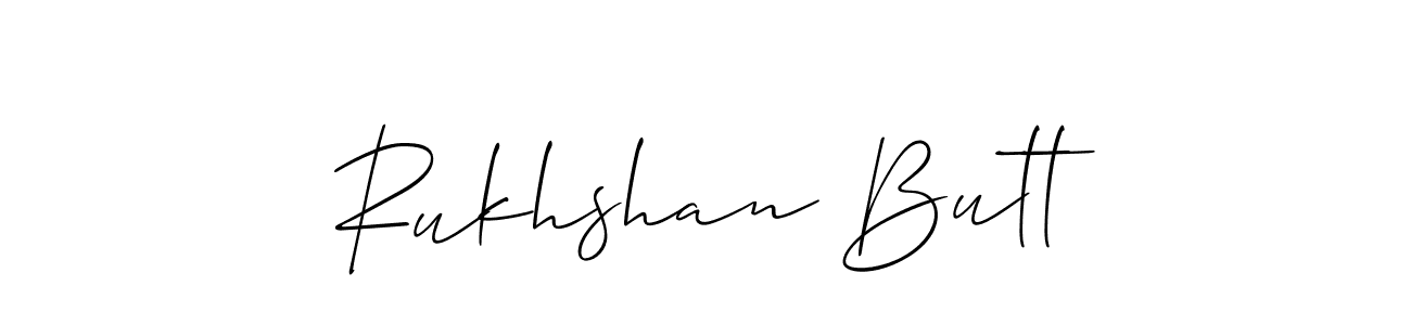 Use a signature maker to create a handwritten signature online. With this signature software, you can design (Allison_Script) your own signature for name Rukhshan Butt. Rukhshan Butt signature style 2 images and pictures png