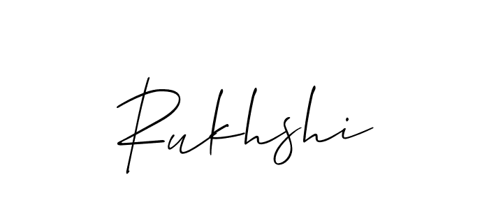 How to Draw Rukhshi signature style? Allison_Script is a latest design signature styles for name Rukhshi. Rukhshi signature style 2 images and pictures png