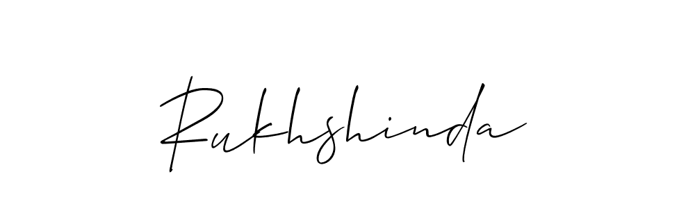 Also we have Rukhshinda name is the best signature style. Create professional handwritten signature collection using Allison_Script autograph style. Rukhshinda signature style 2 images and pictures png