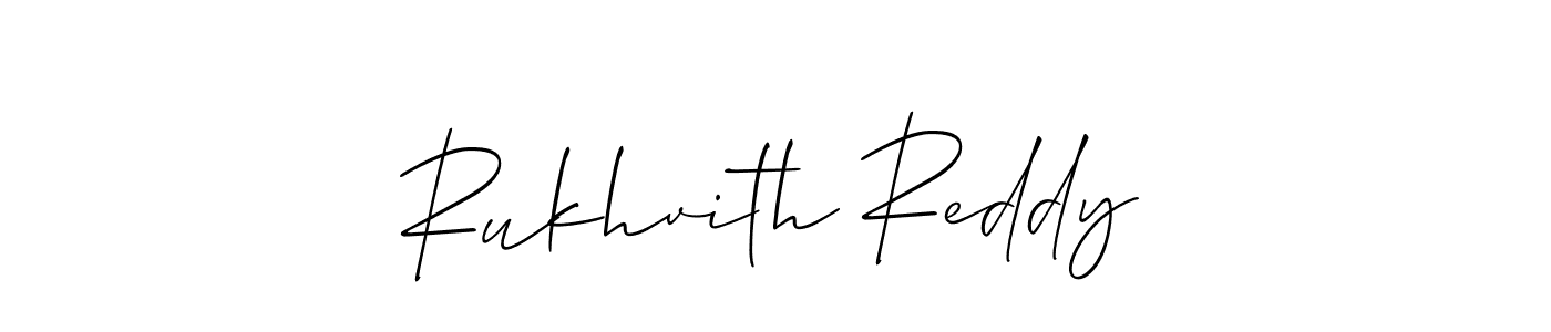 The best way (Allison_Script) to make a short signature is to pick only two or three words in your name. The name Rukhvith Reddy include a total of six letters. For converting this name. Rukhvith Reddy signature style 2 images and pictures png