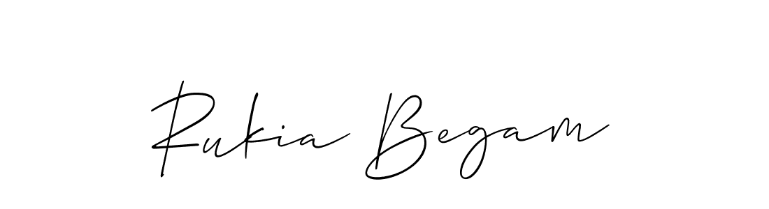 Use a signature maker to create a handwritten signature online. With this signature software, you can design (Allison_Script) your own signature for name Rukia Begam. Rukia Begam signature style 2 images and pictures png