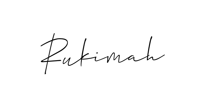 Use a signature maker to create a handwritten signature online. With this signature software, you can design (Allison_Script) your own signature for name Rukimah. Rukimah signature style 2 images and pictures png