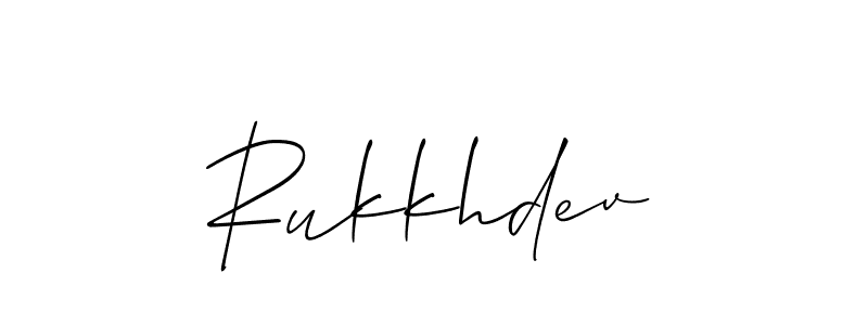 Use a signature maker to create a handwritten signature online. With this signature software, you can design (Allison_Script) your own signature for name Rukkhdev. Rukkhdev signature style 2 images and pictures png