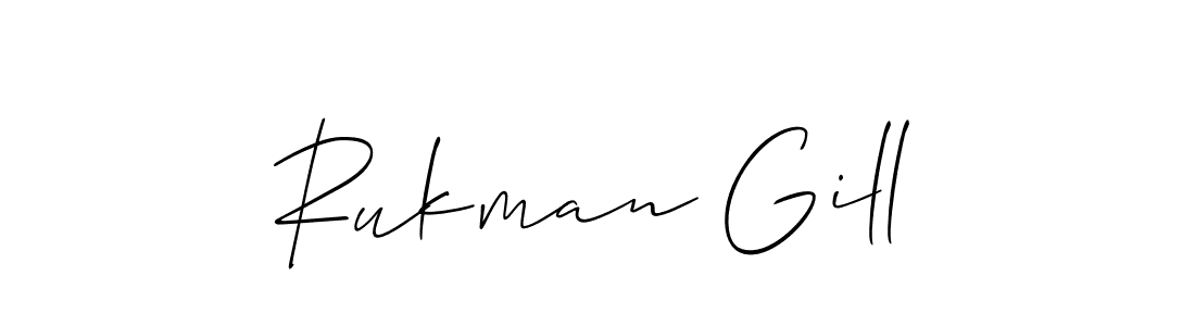 How to Draw Rukman Gill signature style? Allison_Script is a latest design signature styles for name Rukman Gill. Rukman Gill signature style 2 images and pictures png