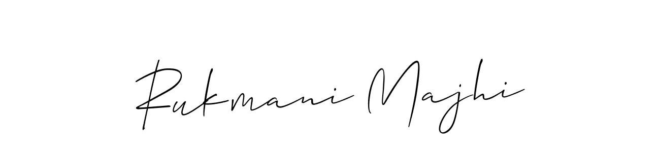 Make a beautiful signature design for name Rukmani Majhi. With this signature (Allison_Script) style, you can create a handwritten signature for free. Rukmani Majhi signature style 2 images and pictures png